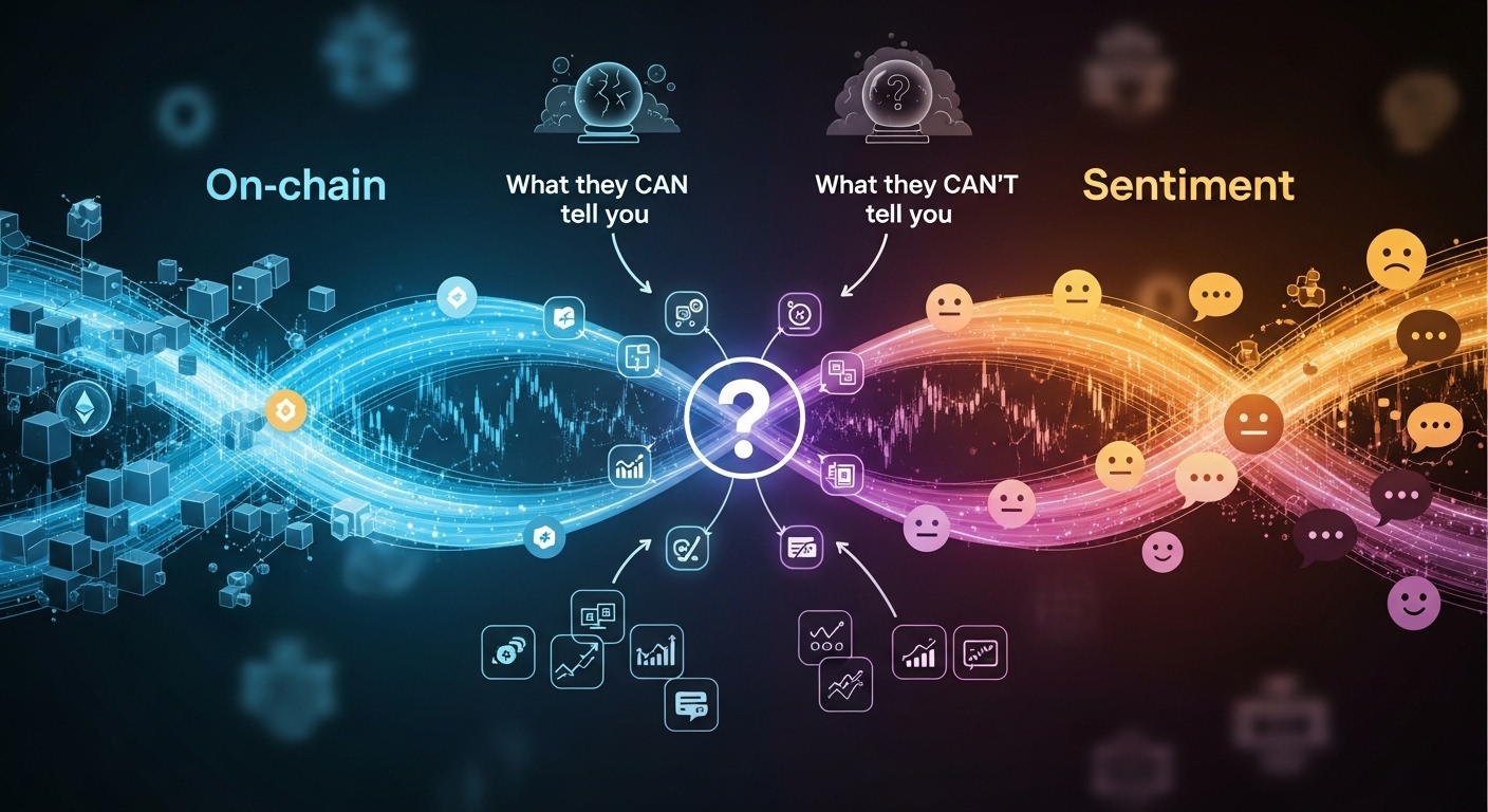 On-chain and sentiment signals what they can (and can’t) tell you