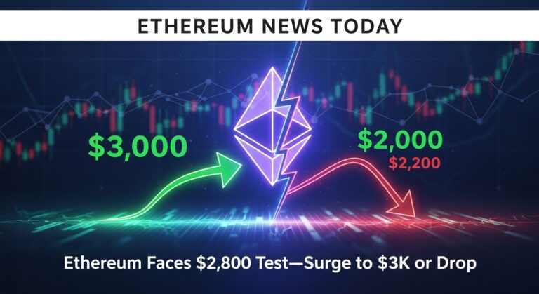 Ethereum News Today: Ethereum Faces $2,800 Test—Surge to $3K or Drop? Ethereum News Today Ethereum Faces $2,800 Test—Surge to $3K or Drop